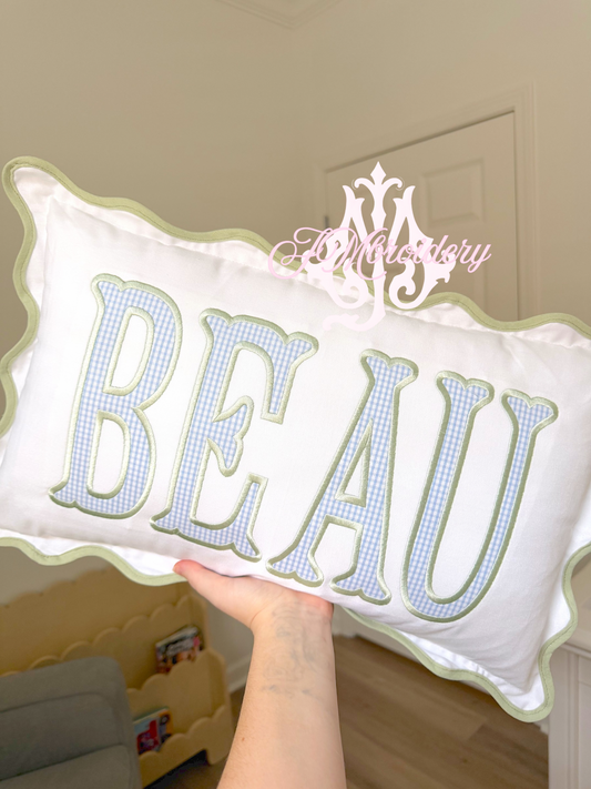 Wavy nursery pillow
