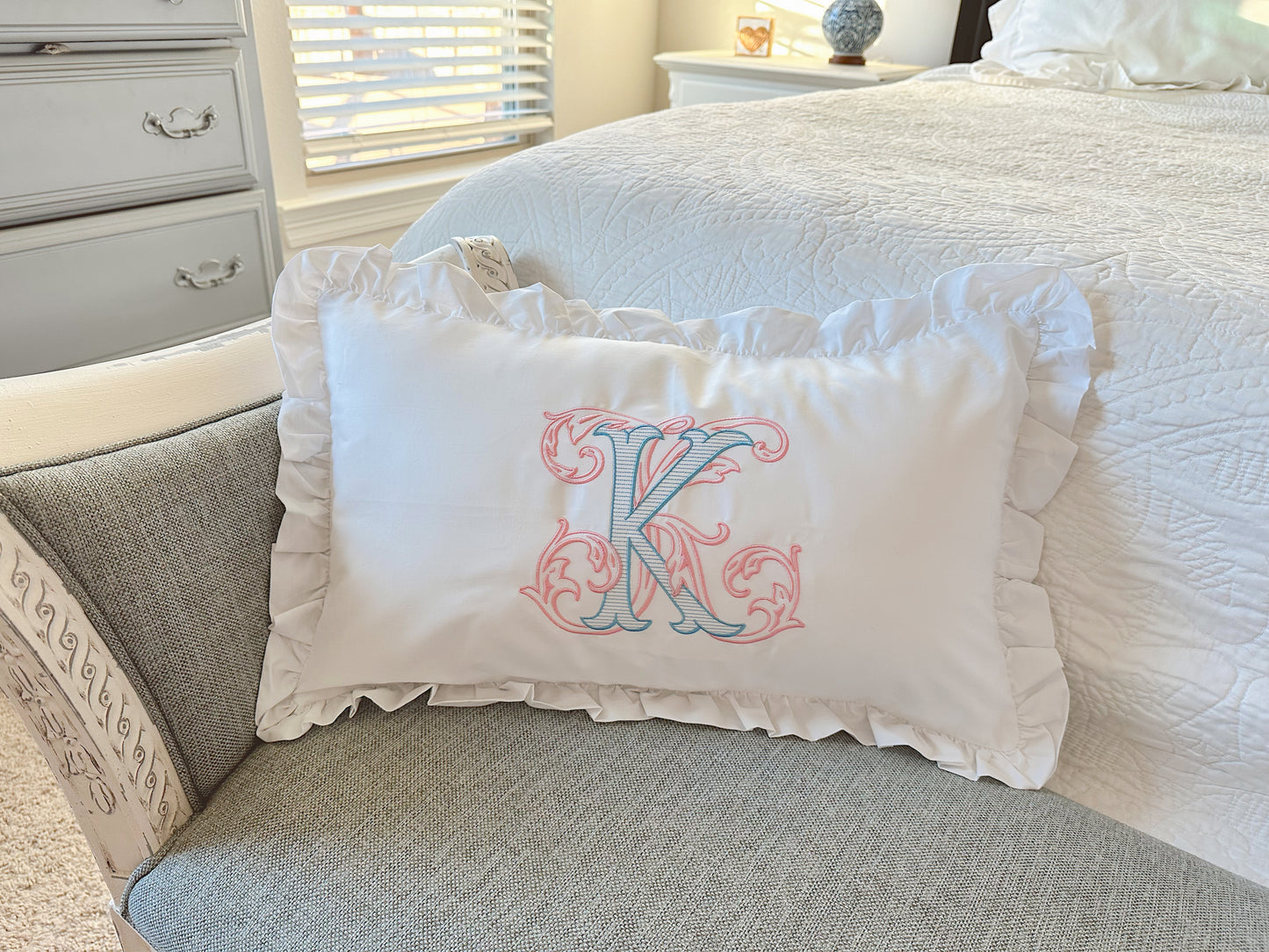 Vintage Vine Initial Pillow