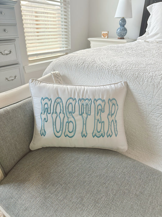 Piping nursery pillow