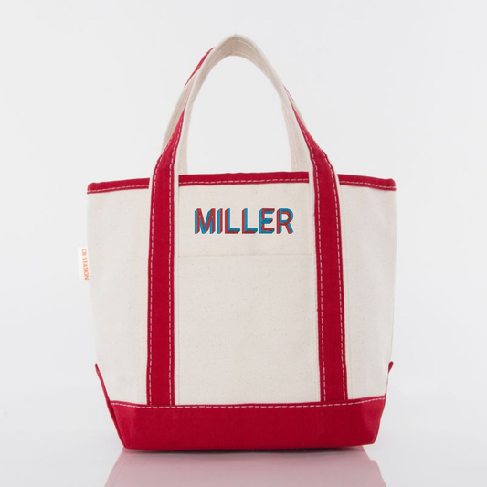 Mini canvas tote - red