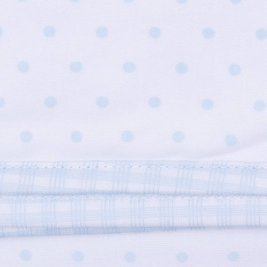 Gingham Dots Smocked Gown - Blue