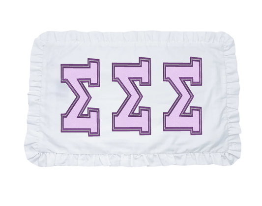 Tri Sigma applique letter pillow