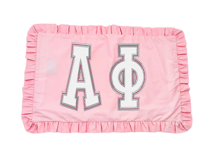 Alpha Phi applique letter pillow