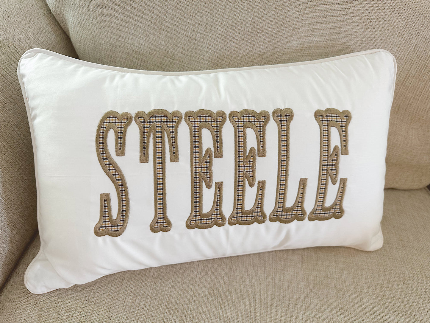 Piping nursery pillow