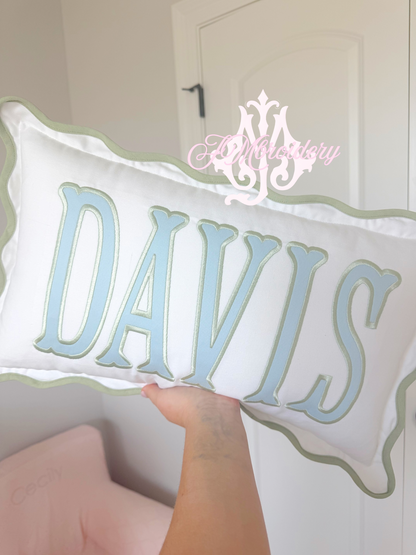 Wavy nursery pillow