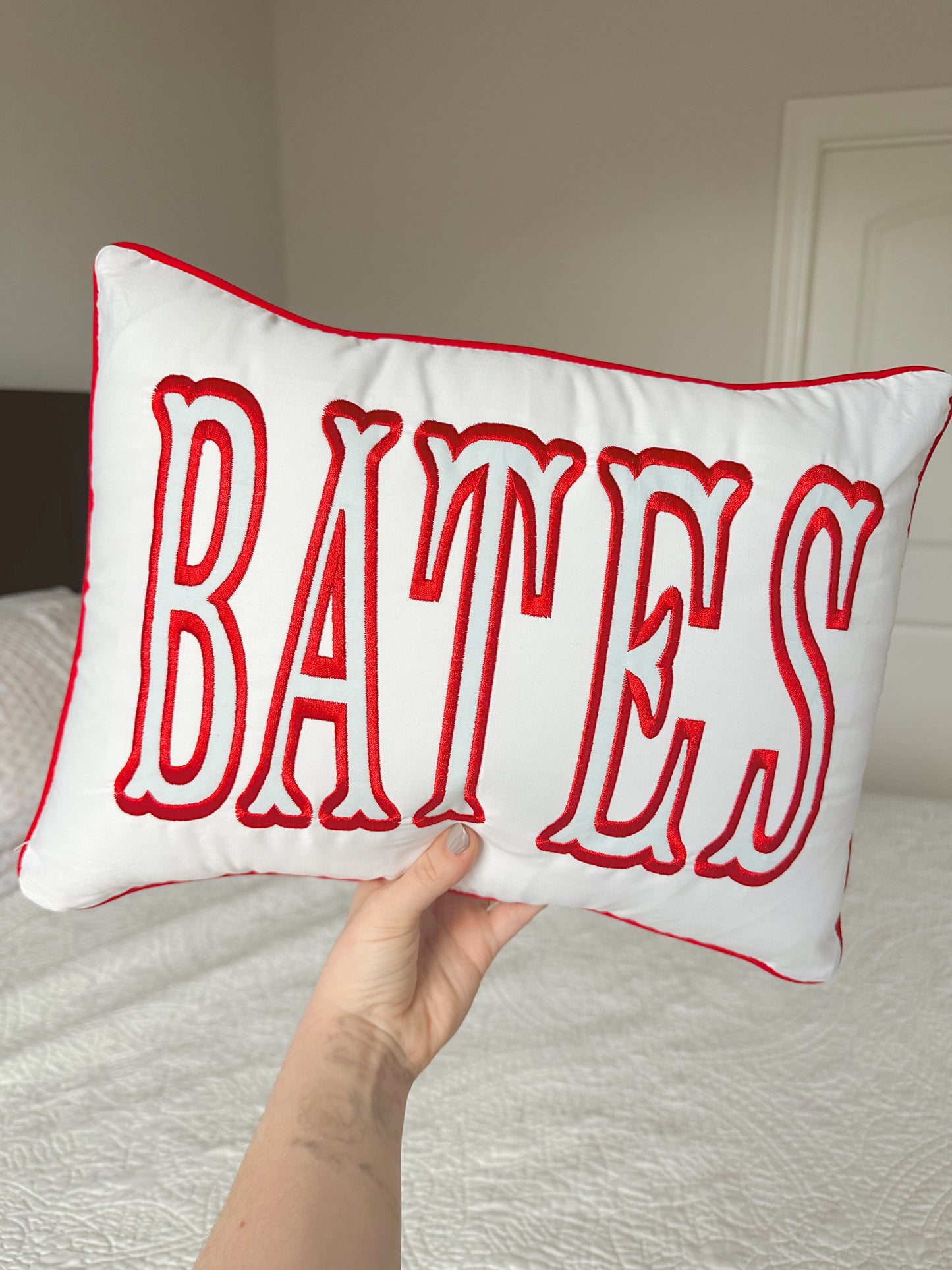 Piping nursery pillow