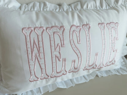 Ruffle nursery pillow