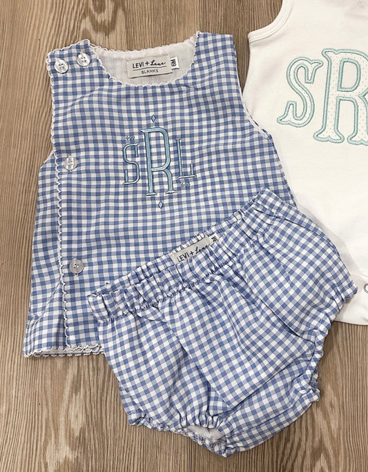 Gingham Diaper Set