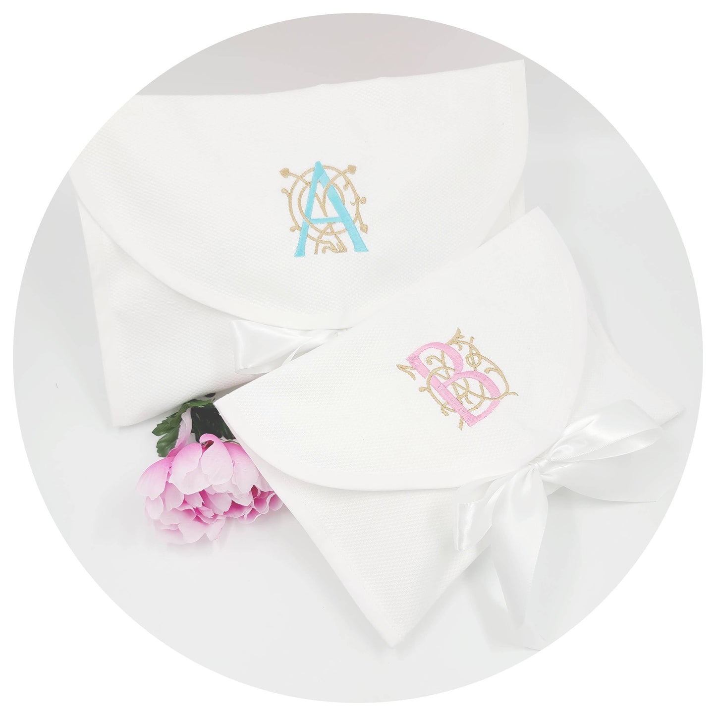 White Cotton Pique Envelope Bag