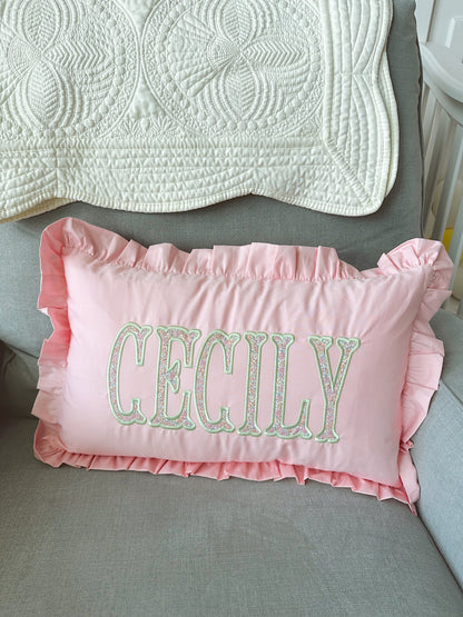 Applique nursery pillow