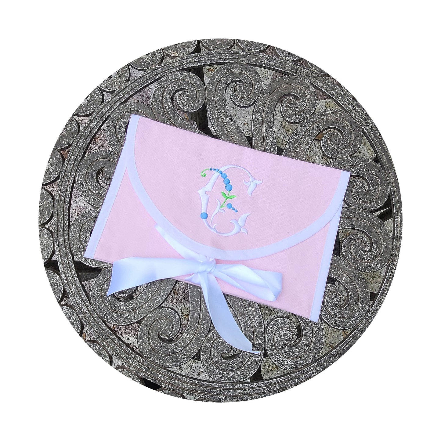 Pink Cotton Pique Envelope Bag
