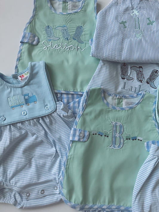 Hampton James Mint Gingham Apron set