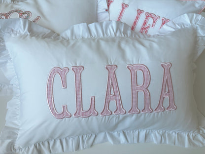 Ruffle nursery pillow