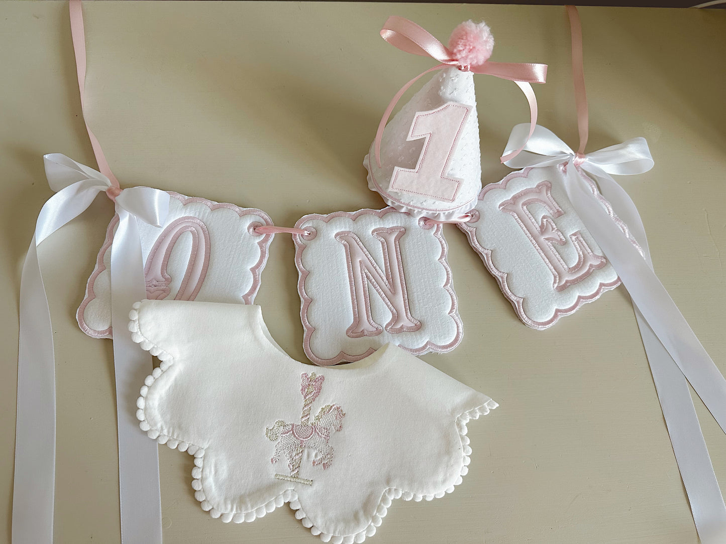 Appliqué ONE Birthday banner