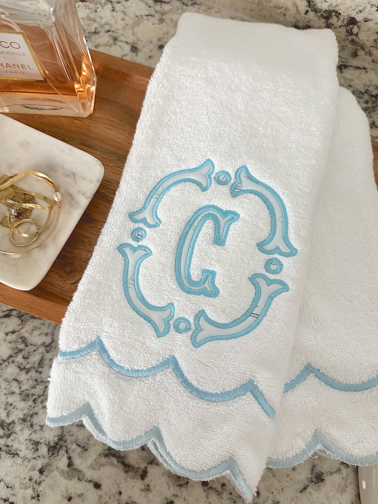 The Applique Scalloped Hand Towel