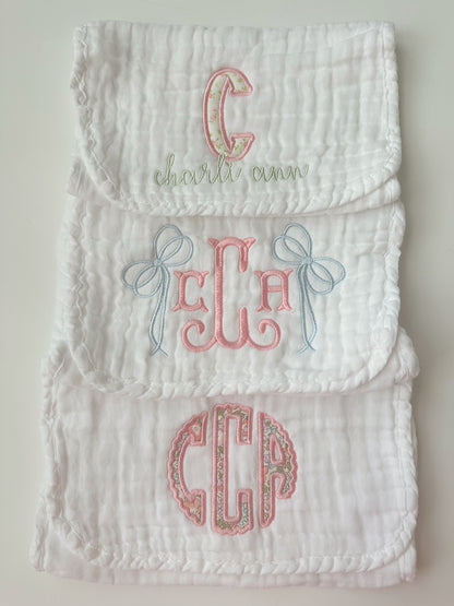 Muslin burp cloths - pack of 3
