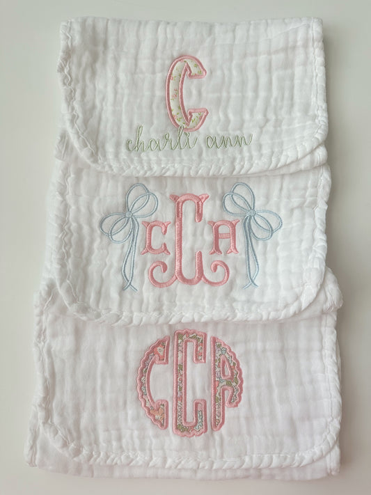 Muslin burp cloths - pack of 3