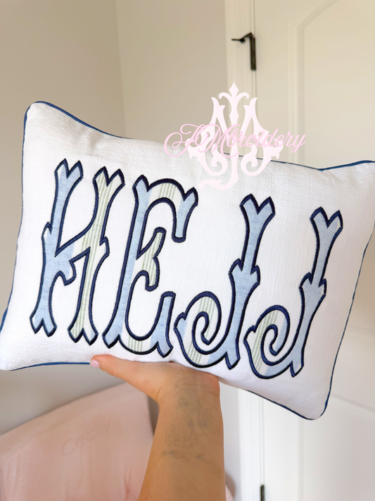 Piping nursery pillow