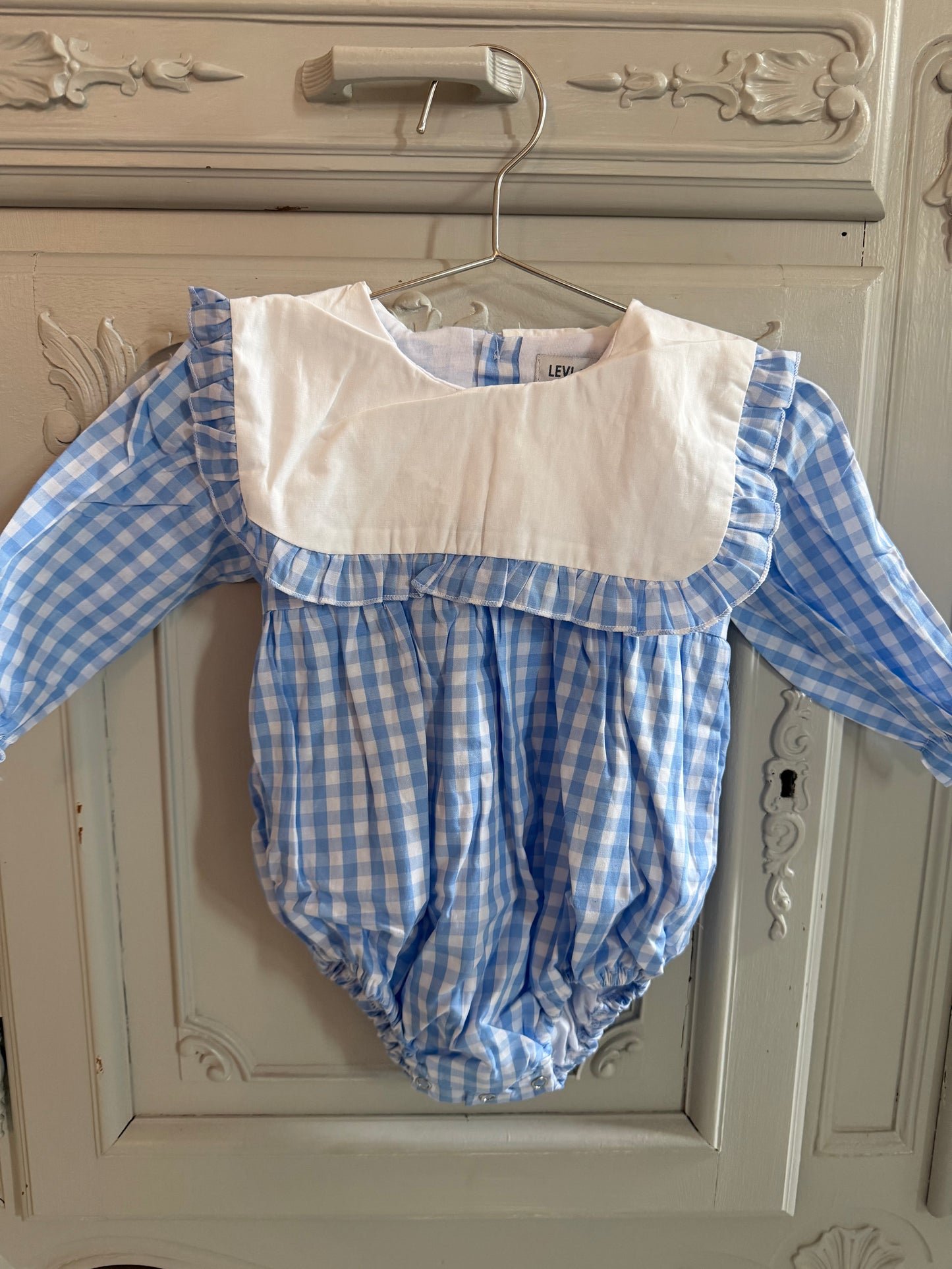 Long sleeve gingham ruffle bubble