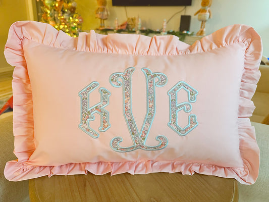 Ruffle nursery pillow