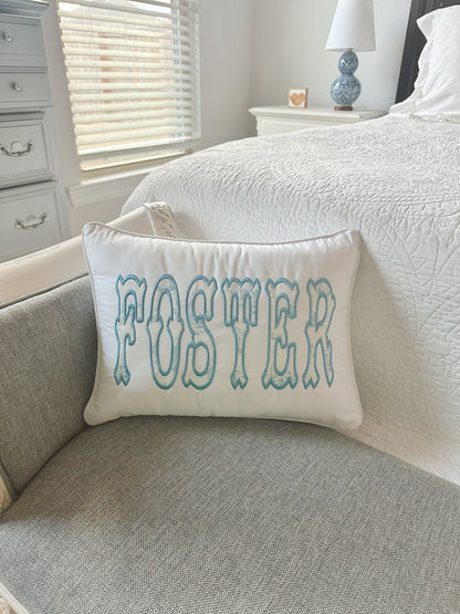 Piping nursery pillow
