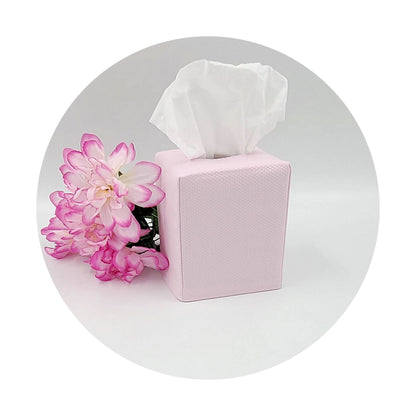 Pink Cotton Pique Tissue Box Cover