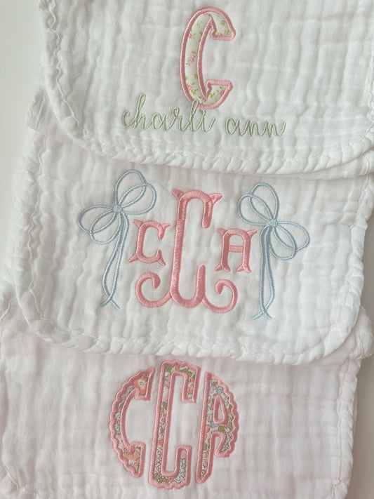 Muslin burp cloths - pack of 3