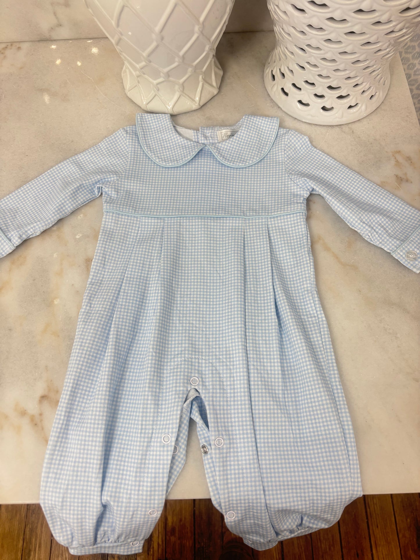 Tripp Micro Gingham Blue Romper