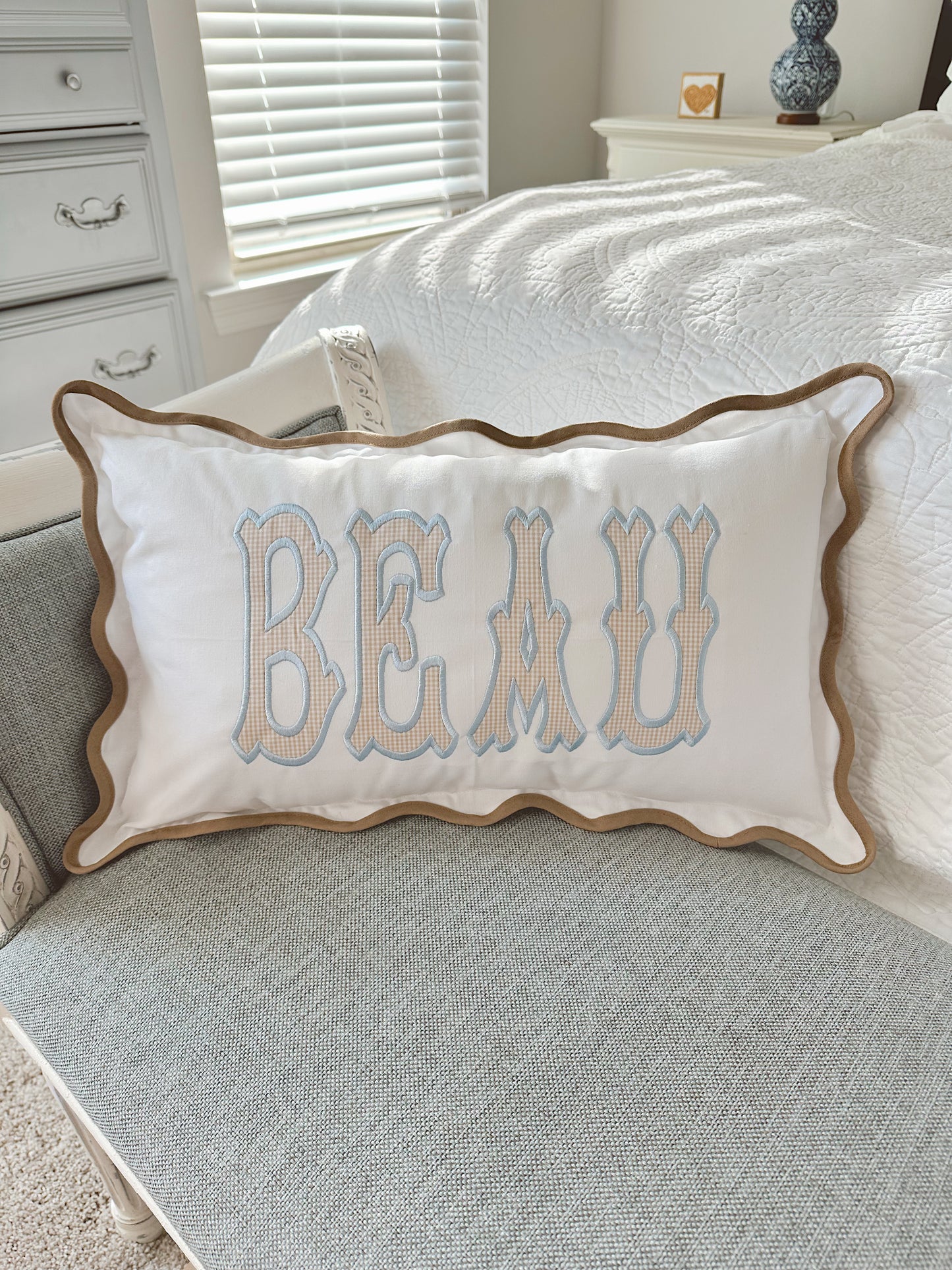 Wavy nursery pillow