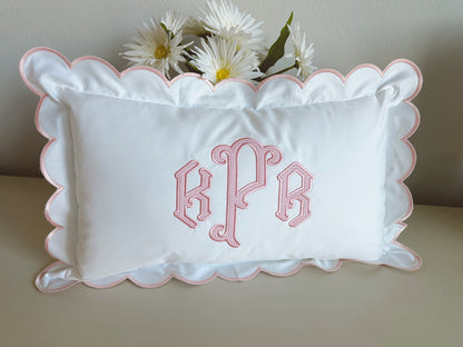 Scalloped nursery pillow