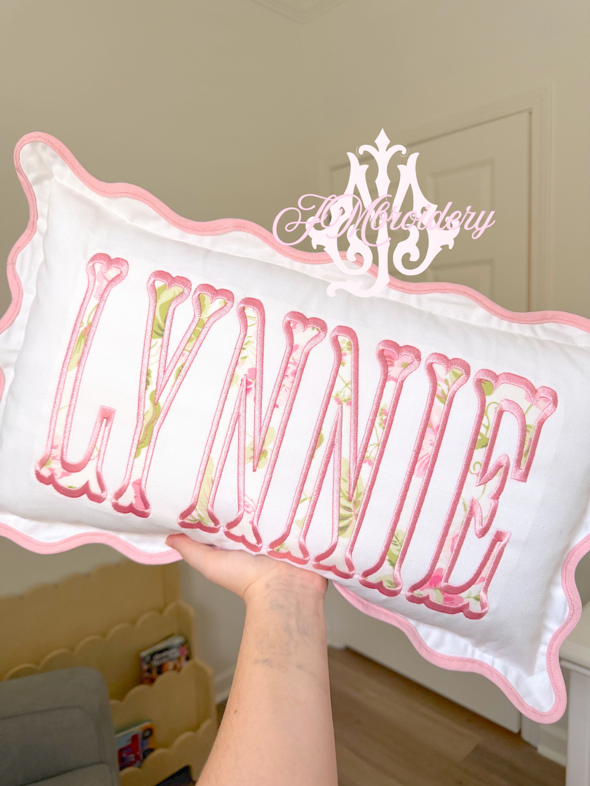 Wavy nursery pillow