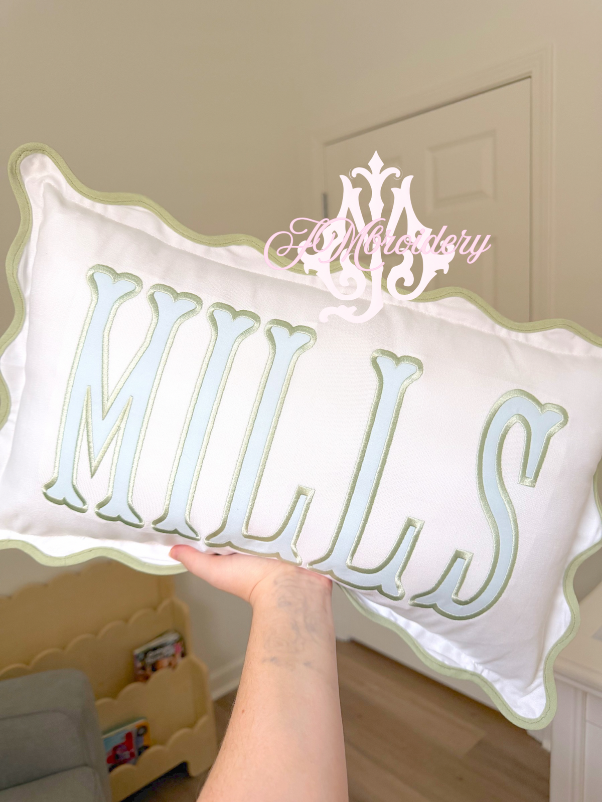 Wavy nursery pillow