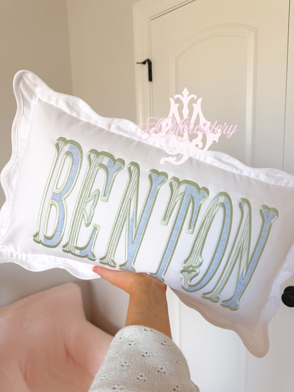 Wavy nursery pillow