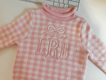 Gingham roll neck sweater