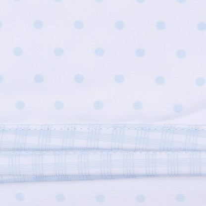 Gingham Dots Smocked Gown - Blue