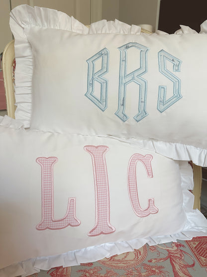 Ruffle nursery pillow