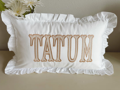 Ruffle nursery pillow