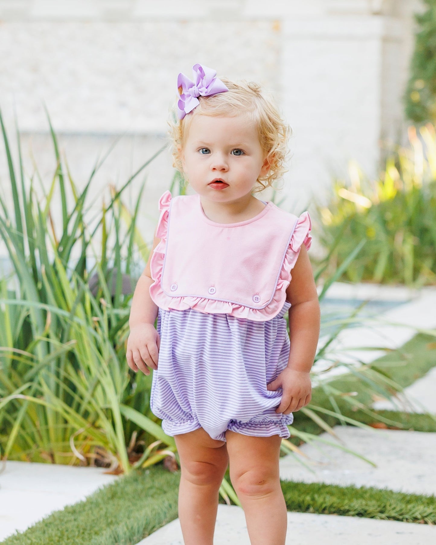 Amelia Bubble- Pink and Lavender Stripe