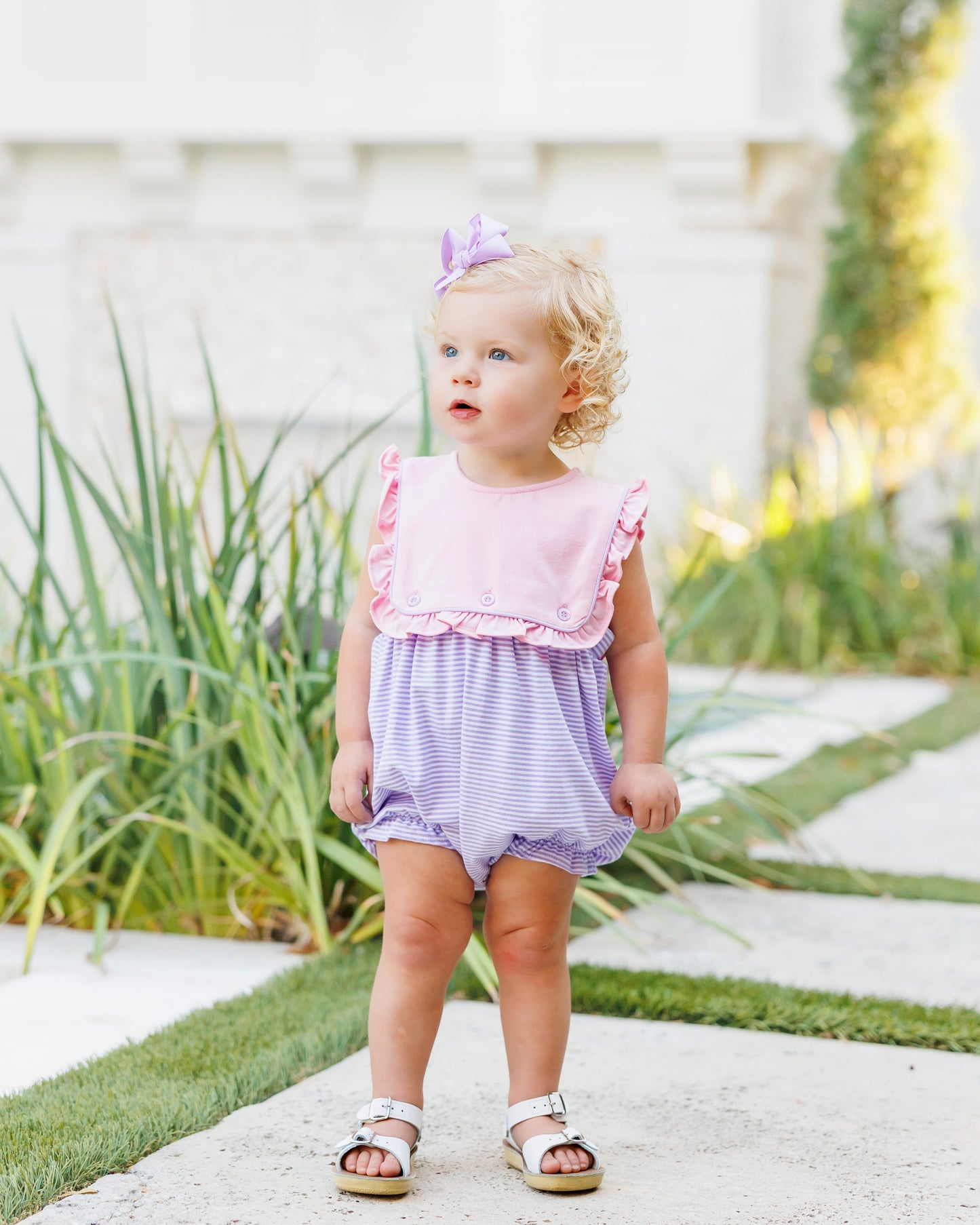 Amelia Bubble- Pink and Lavender Stripe
