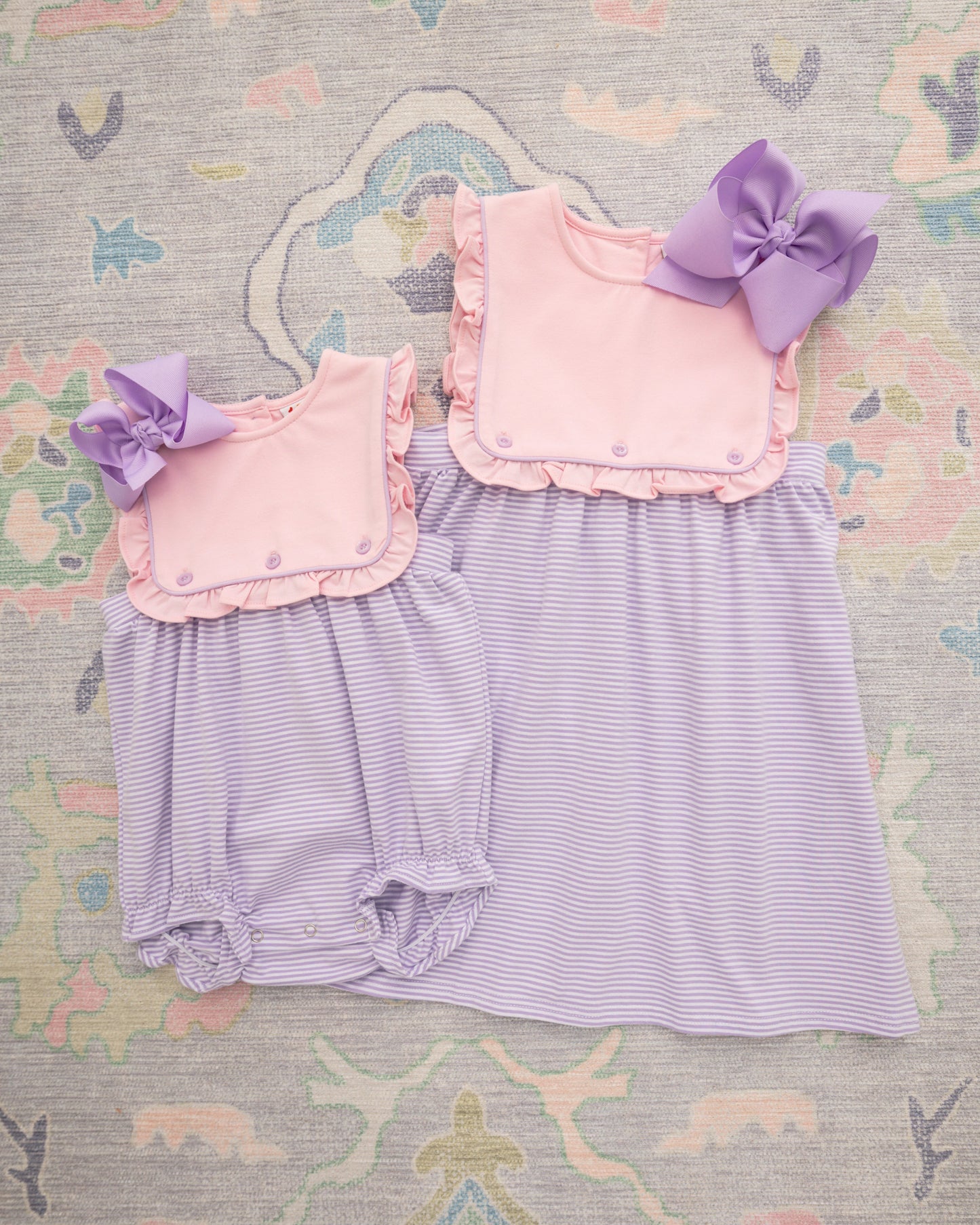 Amelia Bubble- Pink and Lavender Stripe