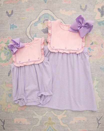 Amelia Bubble- Pink and Lavender Stripe