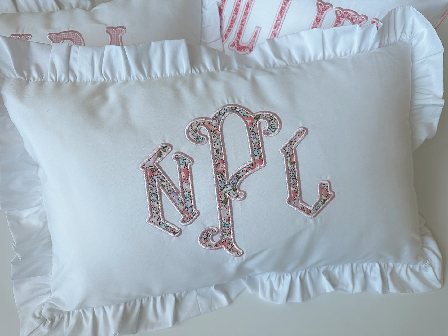 Ruffle nursery pillow