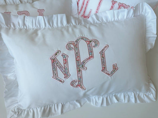 Ruffle nursery pillow