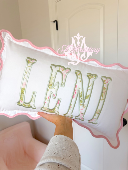 Wavy nursery pillow