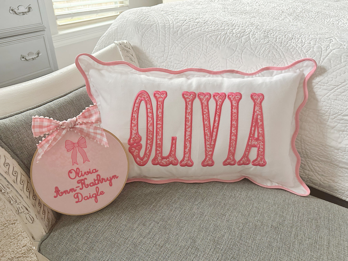 Wavy nursery pillow