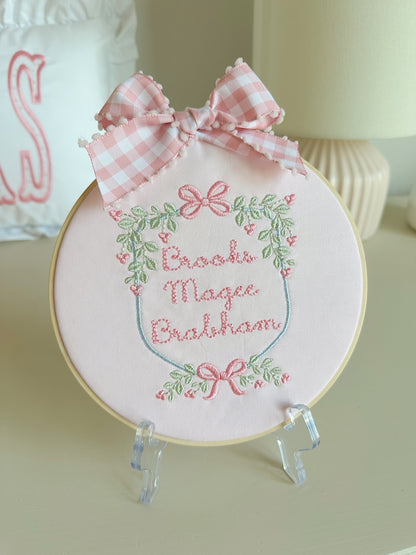 Name announcement hoop