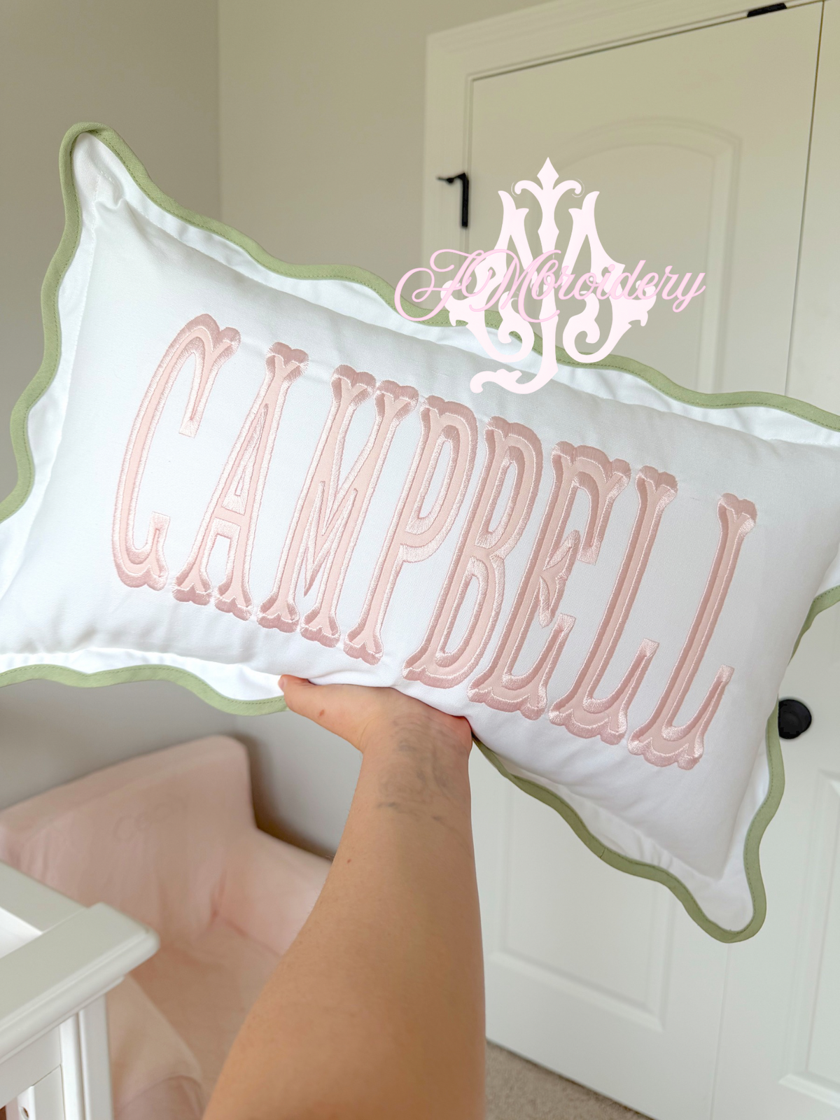 Wavy nursery pillow