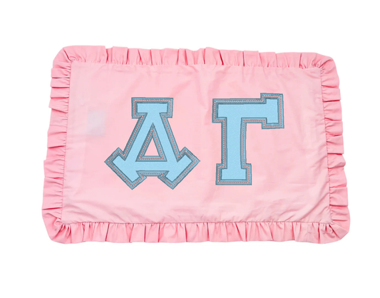 Delta Gamma applique letter pillow