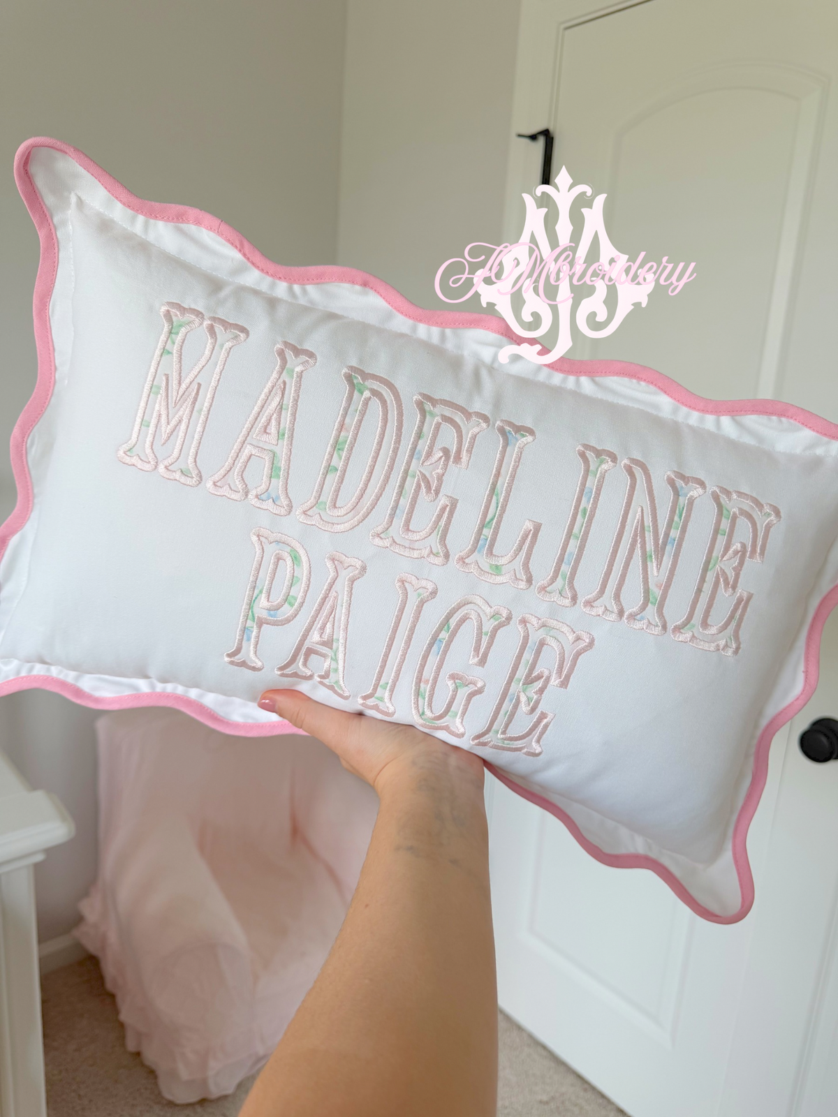 Wavy nursery pillow