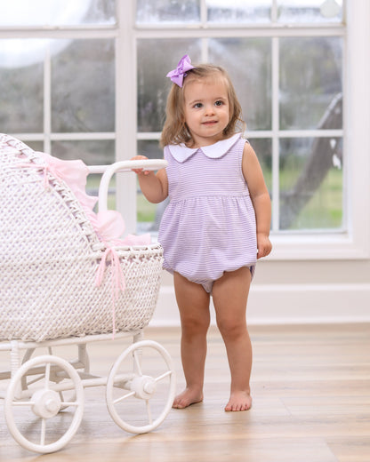 Charlotte Sleeveless Bubble- Lavender Stripe